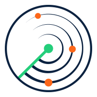 radar with orange data dots on it