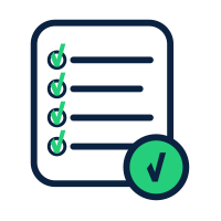 checklist with green checks icon