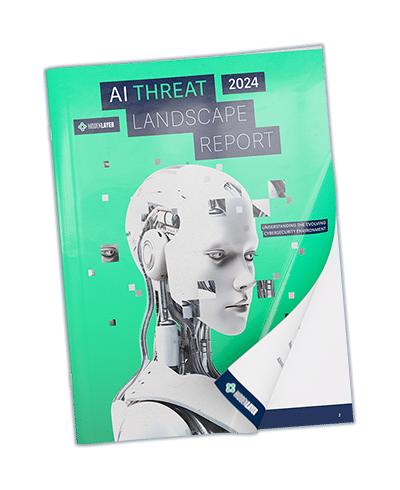 3D AI robot on a report cover