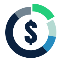 money and pie chart icon